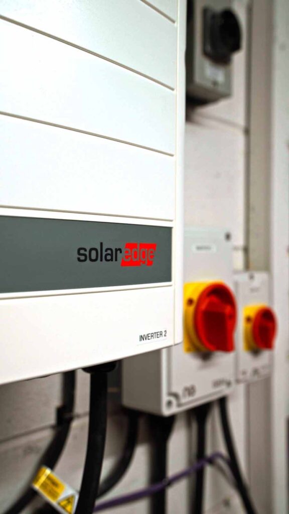 SolarEdge inverter with red isolation switches