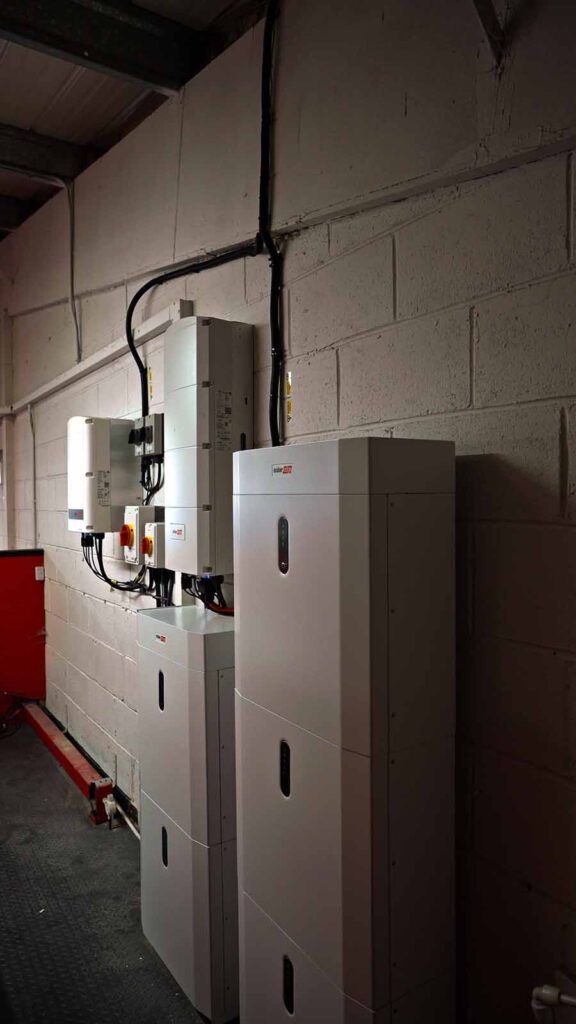 Wall-mounted battery storage and inverter system